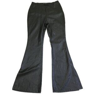 Pretty Little Thing Black Snake-Print Faux Leather Wide Leg Pant 8